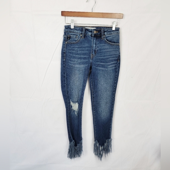Kancan Size 3/25 Stylish Blue Distressed Women's Jeans - Picture 1 of 6